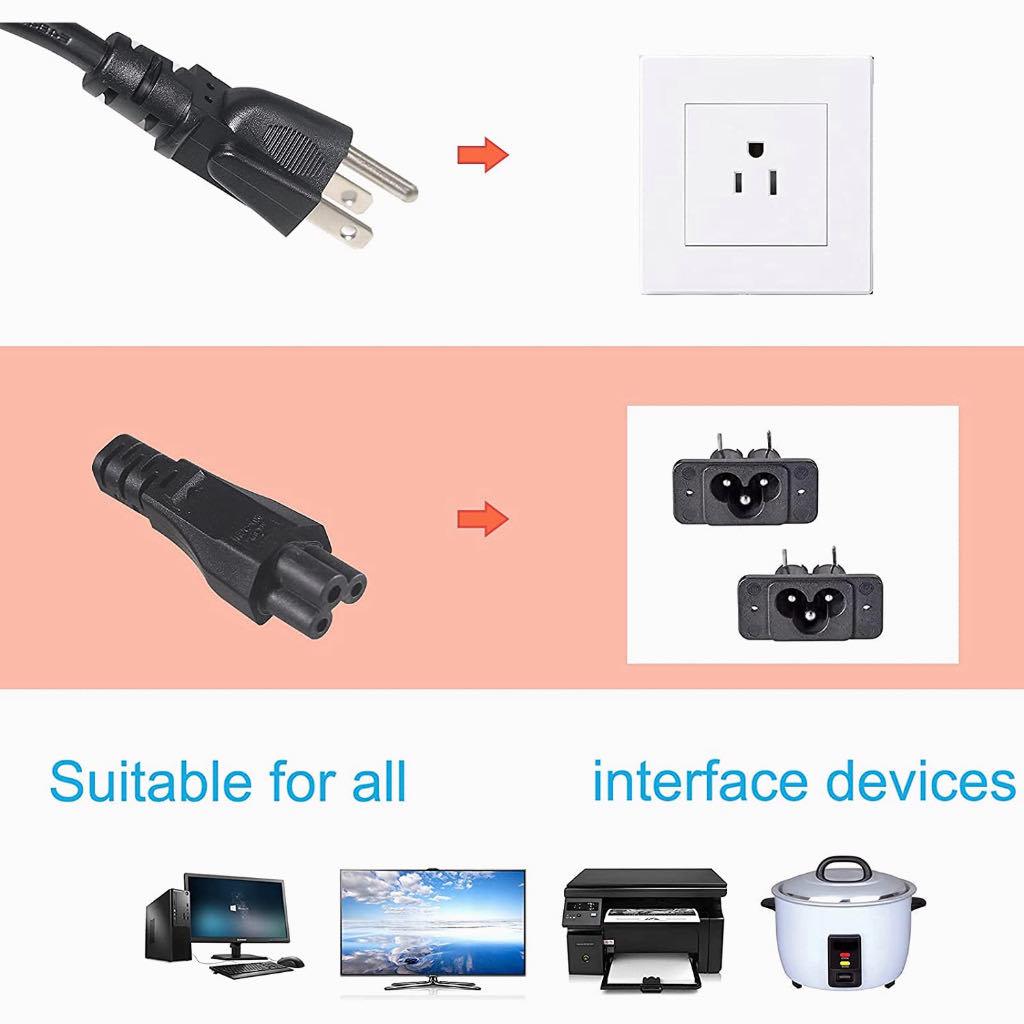 สาย Cable POWER AC For Notebook 3 รู ยาว1.8M สำหรับคอมพิวเตอร์โน๊ตบุ๊ค