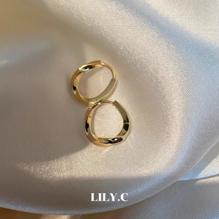 ✅พร้อมส่ง🔥 LILY.C ต่างหูห่วงแบบเกลียวเงิน S925 สไตล์มินิมอล