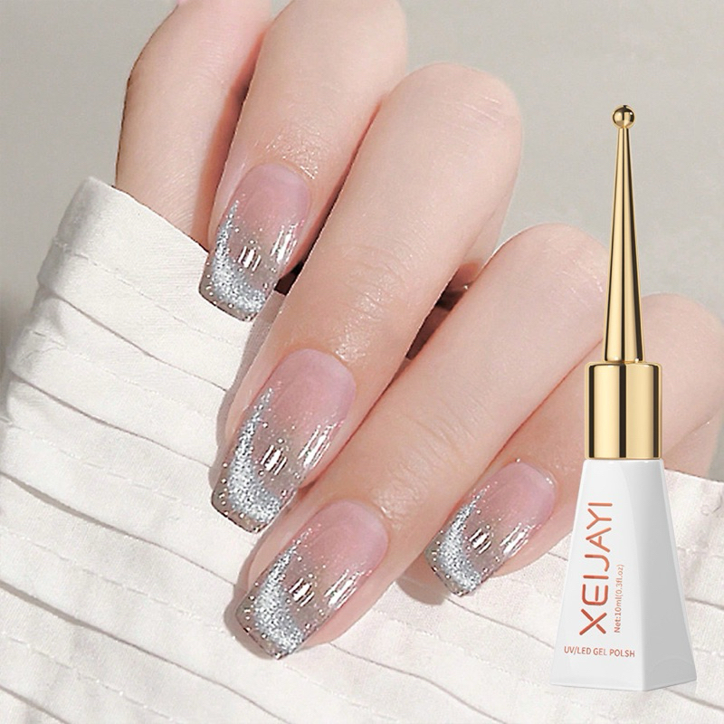 สีทาเล็บเจล สีออกเทาฟ้า ดึงลูกแก้วสวยๆ #09 ขนาด 10ml