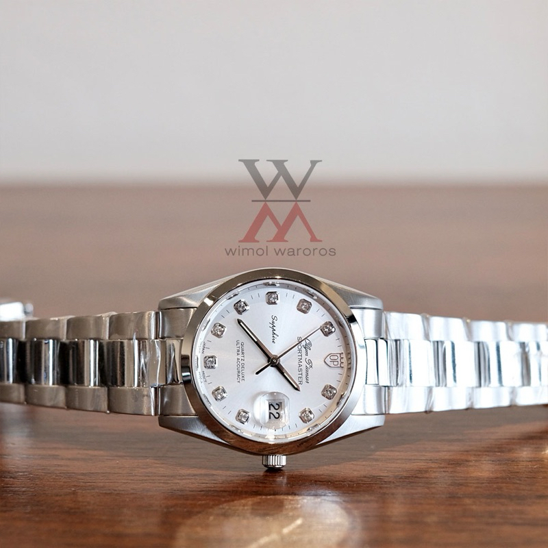 นาฬิกา OP (Olym Pianus) รุ่น 8934M-616 SPORTMASTER Sapphire Quartz (หน้าเงิน-เรือนเงิน)