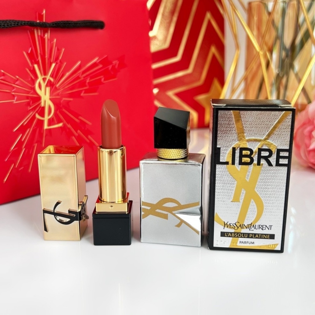 เซ็ทน้ำหอมจิ๋ว YSL Libre L'Absolu Platine & Rouge Lipstick Miniature Set