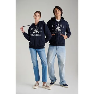 Mc jeans เสื้อกันหนาว ฮู้ดดี้ Unisex แขนยาว สีกรมท่า MJHP210
