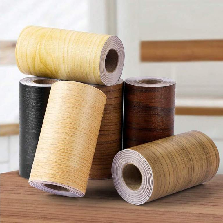 สติ๊กเกอร์ติดขอบลายไม้ กว้าง10เซนxยาว10เมตร ติดตั้งง่าย กันน้ำ กันคราบ มีกาวในตัว วอลเปเปอร์ติดผนัง สติกเกอร์ติดผนังบ้าน