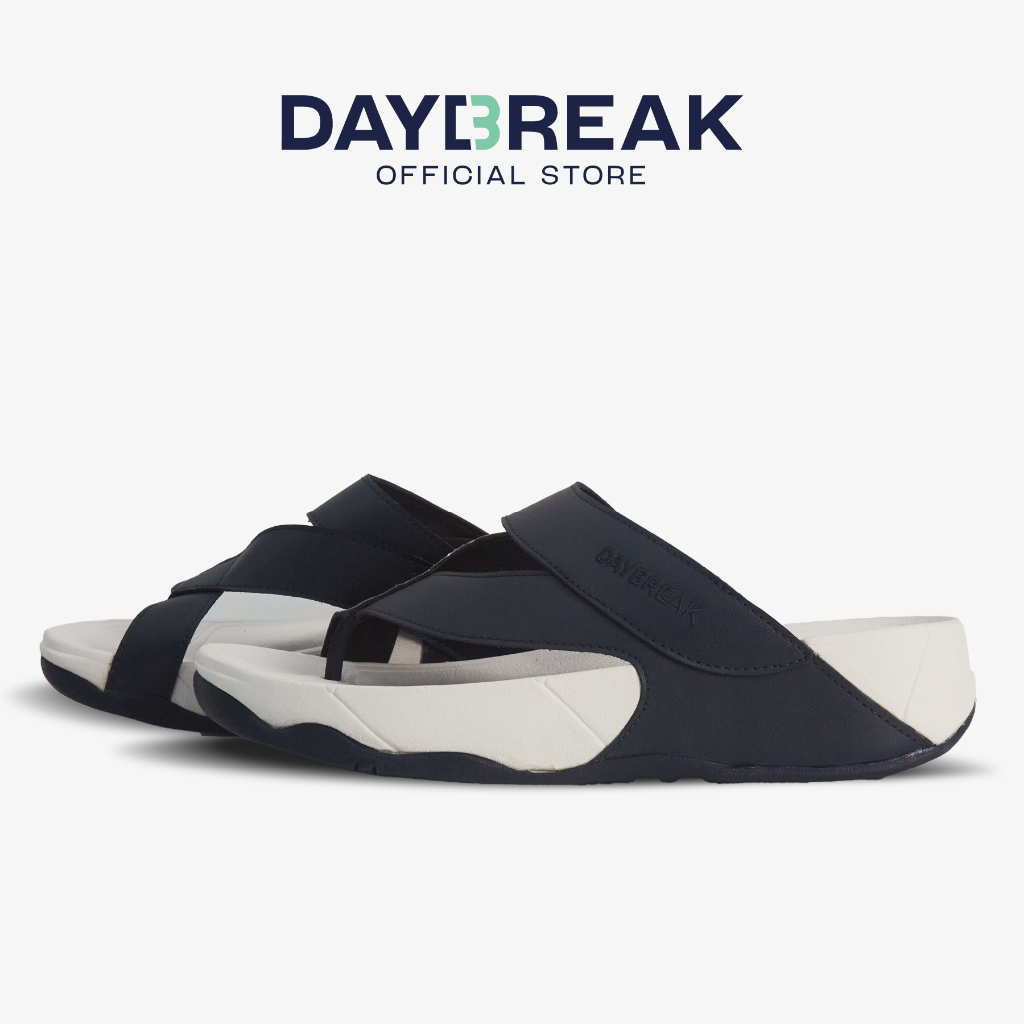 DAYBREAK Softwood Toe-Post  สีกรมพื้นขาว รองเท้าแตะสุขภาพ แบบสายไขว้ ผู้ชาย ผู้หญิง