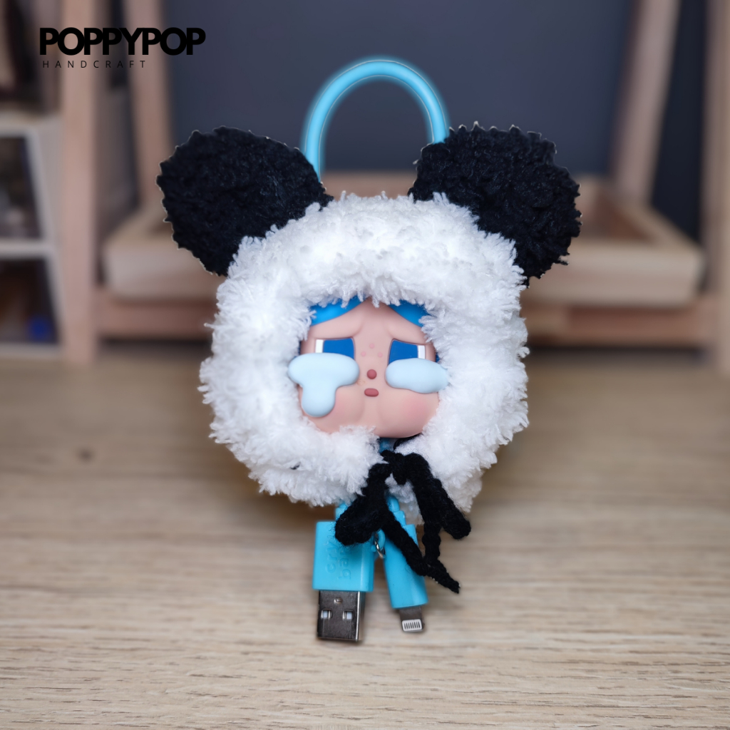 หมวกเคสสายชาร์จ popmart หมวกตุ๊กตาสายชาร์จ  Cyrbaby  Molly แพนด้า