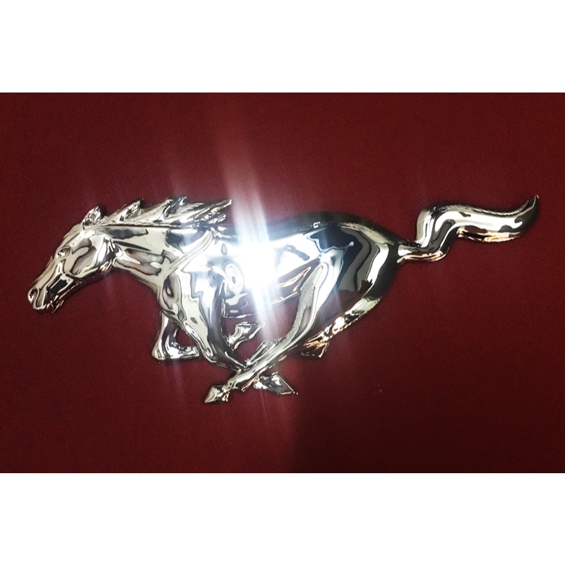 โลโก้ม้า Mustang ติดกระจังหน้า ม้าใหญ่ยาว 1 ฟุต สูง 12 CM. หลังยึดน็อต พร้อมส่งวันนี้ - รูปที่ 3