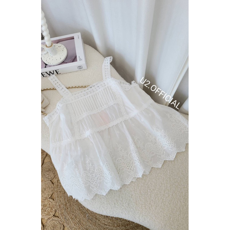 U2 🌷 เสื้อสายเดี่ยว ฉลุ