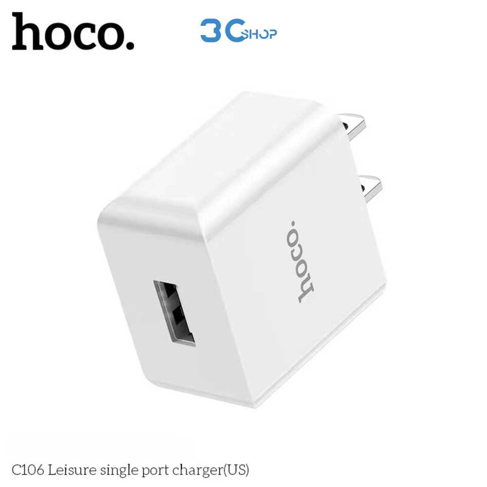 HOCO C106เซ็ทหัวชาร์จ USB+สายชาร์จ จ่ายไฟเร็ว 10.5W กันกระแสไฟเกิน สำหรับ Micro/Type-C/L
