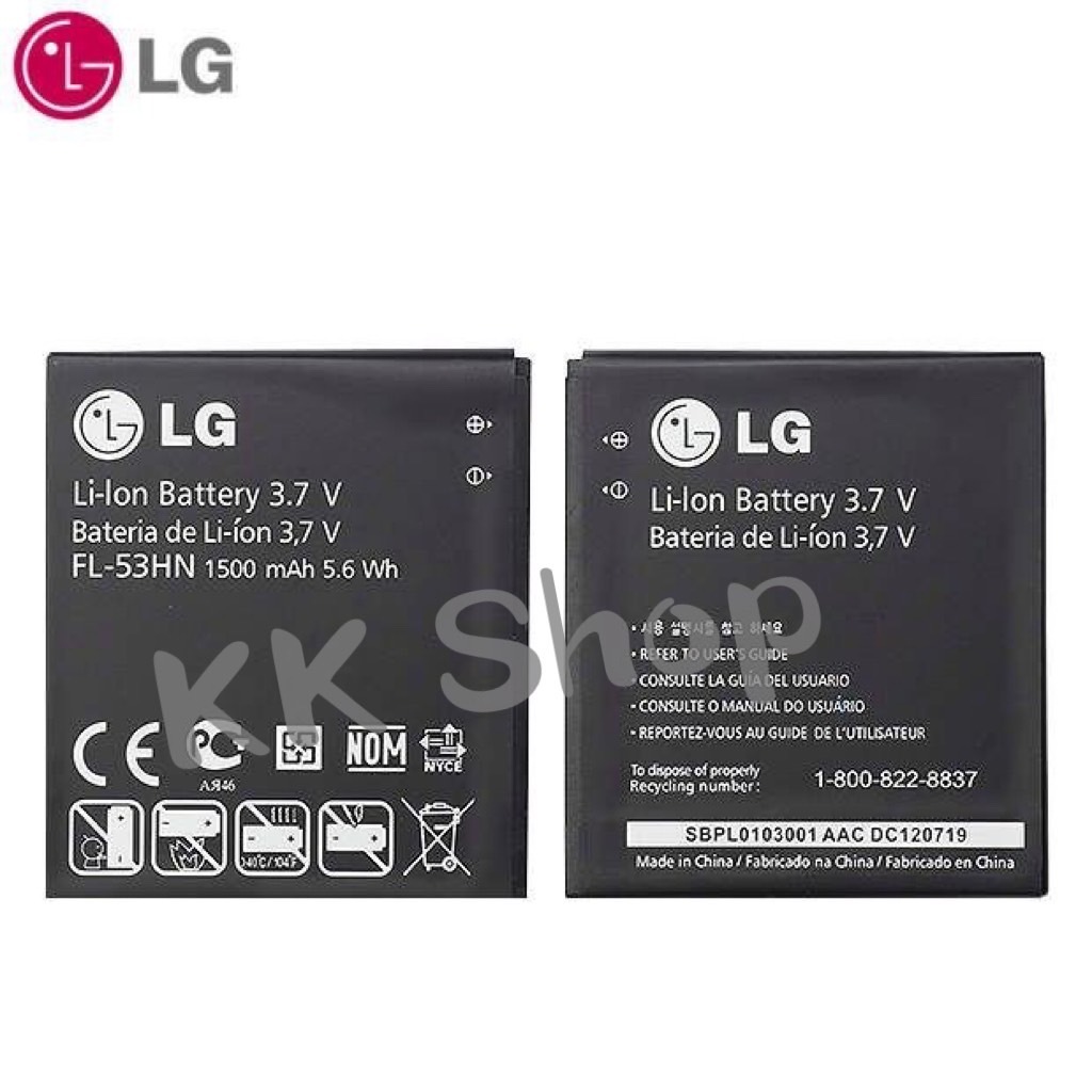 แบตเตอรี่ LG FL-53HN 1500mAh สำหรับ LG Optimus 2X P990 P993 P920 P999 SU660 100% โทรศัพท์เดิมแบตเตอร