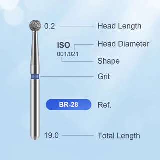 ลอตใหม่ พร้อมส่ง Round diamond bur คาดน้ำเงิน ขนาด 010 FG