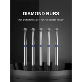 ลอตใหม่ พร้อมส่ง Round diamond bur คาดน้ำเงิน ขนาด 010 FG