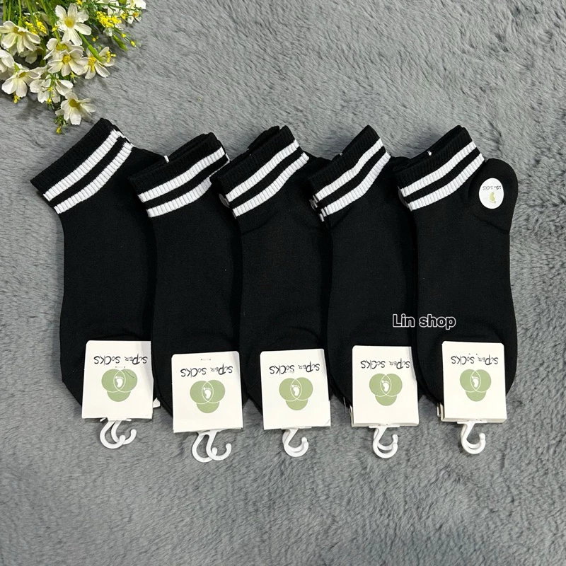 ถุงเท้าแฟชั่นข้อสั้น ยกแพ็ค 10คู่ ขนาดฟรีไซส์ ผ้ายืด ผ้านิ่ม พร้อมส่งจ้า