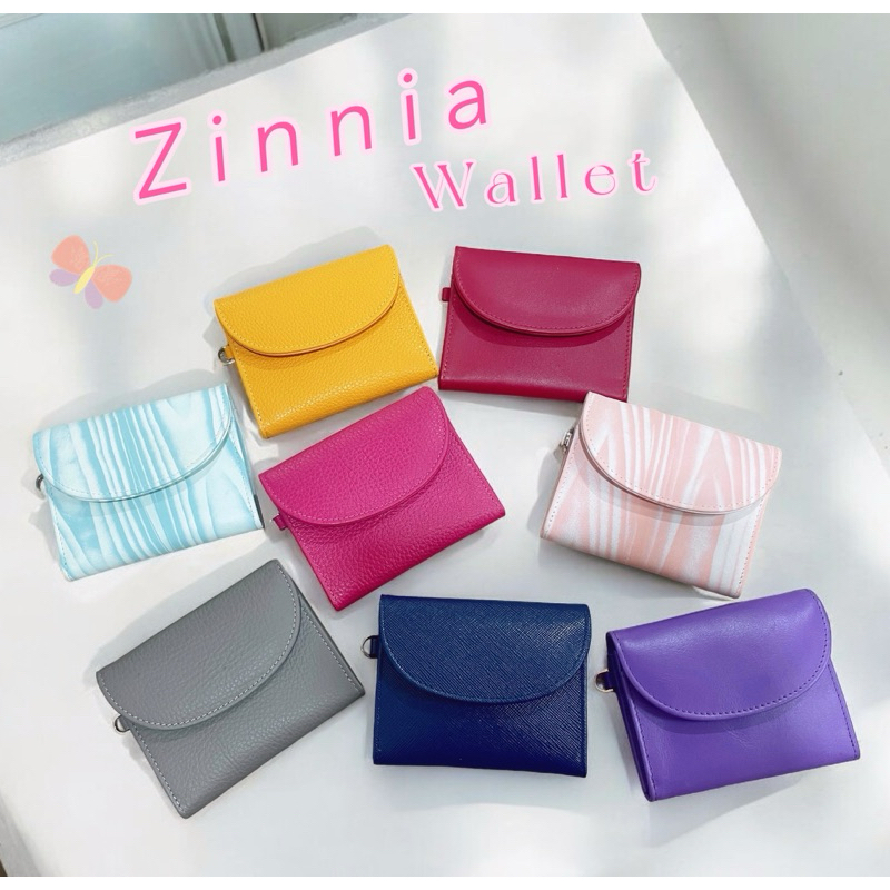 พร้อมส่ง!! Zinnia wallet กระเป๋าสตางค์ผู้หญิงหนังแท้ ผลิตจากโรงงานในไทย