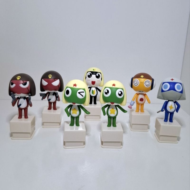 Keroro โคโรโระ String figure งาน Bandai ครบชุด 7 ตัว มือ 2 สภาพดี ขายยกเซ็ต