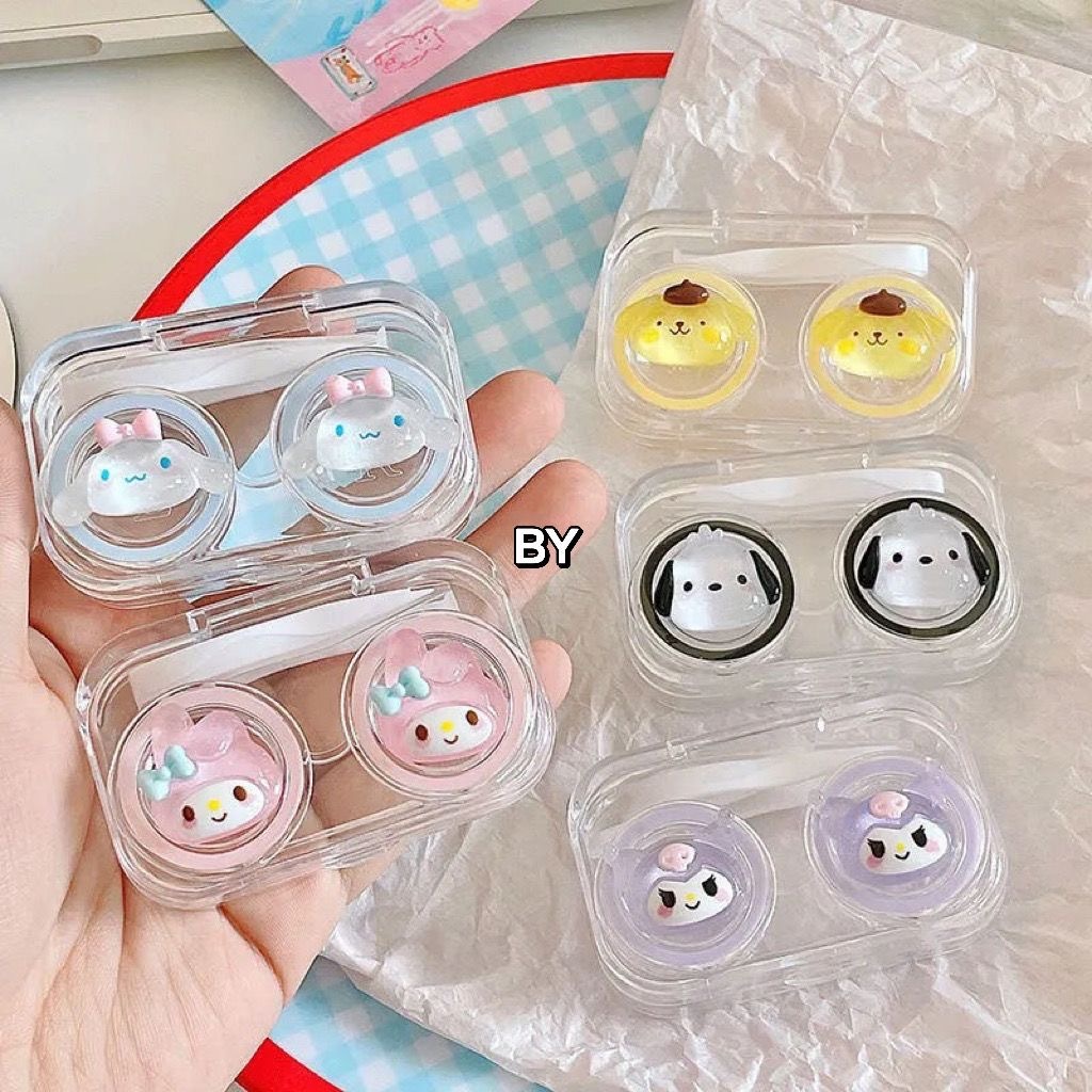 ตลับคอนแทคเลนส์ Cute Case เรียบง่ายและน่ารัก  กล่องเลนส์แบบพกพา Contact Lens Case