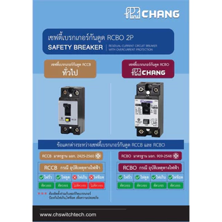 มินิเบรกเกอร์กันดูด(RCBO) ตราช้าง(CHANG) สินค้าแบรนไทย