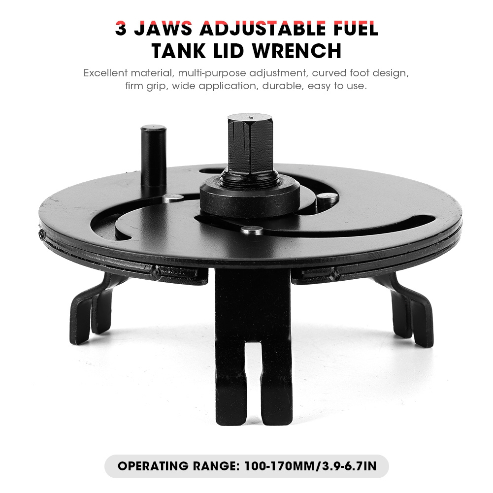 100-170mm ปรับน้ำมันเชื้อเพลิงปั๊มฝาครอบประแจ 3 กรงเล็บถังน้ำมันฝาครอบปั๊มน้ำมันฝาครอบเครื่องมือกำจัด