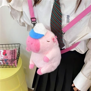 (พร้อมส่ง)Su194-COD-กระเป๋าเป้สะพายหลังสายรัดจมูก Capybara, กระเป๋าเป้สะพายหลังตุ๊กตาหมี Lang Mouse, ของขวัญตุ๊กตาหมีสํ