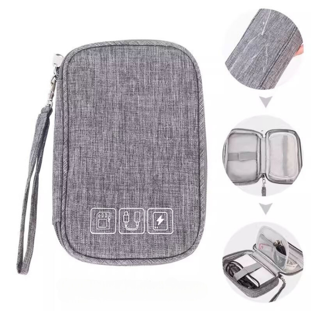 พร้อมส่ง! กระเป๋าสายชาร์จ Electronic Organizer Bag กระเป๋าแบตสำรอง หูฟัง USB Memory card พกพาสะดวก กันน้ำได้ดี