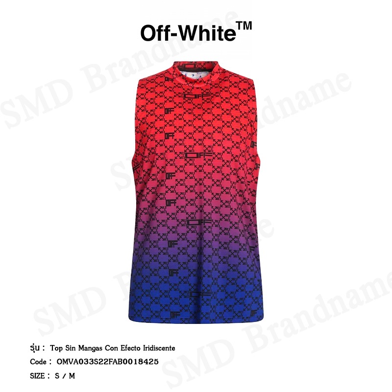 Off-White เสื้อกล้าม รุ่น Top Sin Mangas Con Efecto Iridiscente Code: OMVA033S22FAB0018425