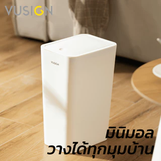 Vusign ถังขยะแบบฝากด ถังขยะฝาสปริง ฝาปิดแบบป๊อปอัพ ประหยัดพื้นที่ สีขาวมินิมอล จุได้เยอะ Trash Cans