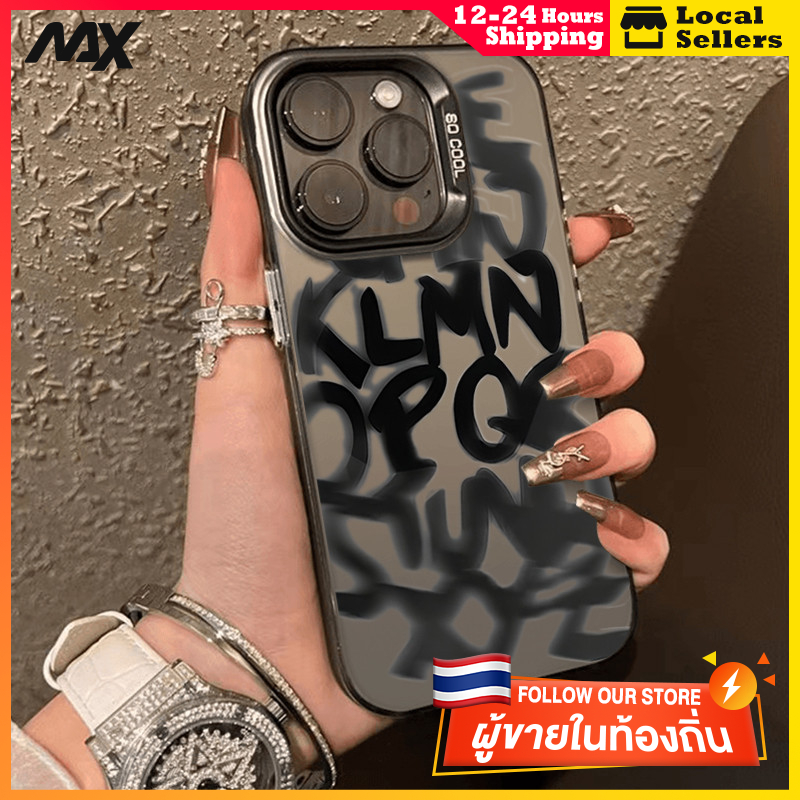 สีดำหรูหราซิลิโคนแข็งกรณีโทรศัพท์ ความโกลาหลไทย for IPhone 13 12 7Plus 14 15 11 Pro MAX 8 6 7 6S Plus X XR XS