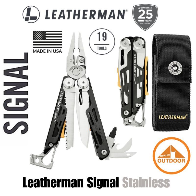 Leatherman Signal #Stainless | Multi Tool Stainless | 19 Tools เครื่องมือพกพาสำหรับนักเดินป่า