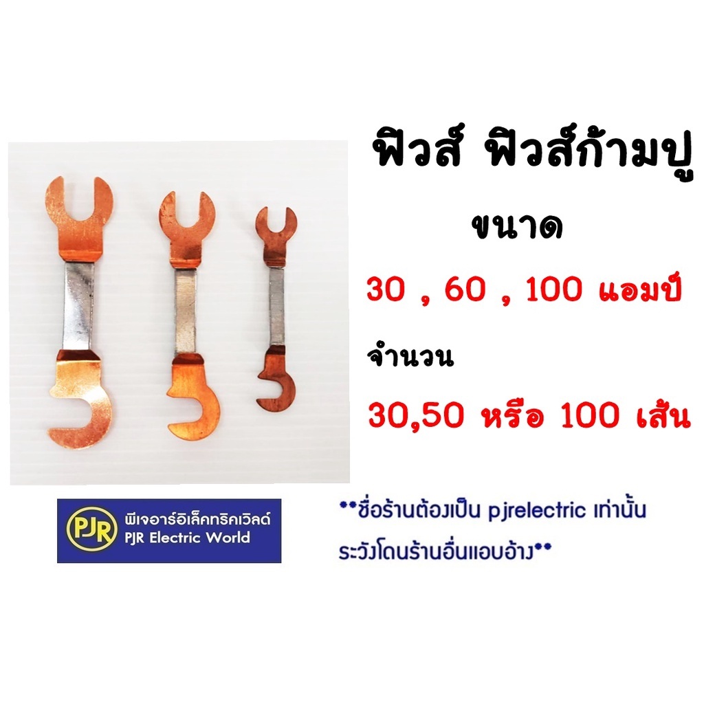 *PJRW*มีขายส่ง*ราคา 50, 100 ชิ้น ** ฟิวส์ก้ามปู 30 , 60 , 100 แอมป์ ฟิวส์ทองแดง  ทองแดงแท้ 100%