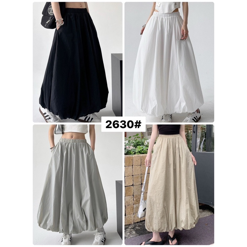 มาใหม่ !! กระโปรงบอลลูน ผ้าคอตตอน ยาว 5 ส่วน ฟรีไซส์ เอวยืดได้ถึง 32 ทรงสวย ใส่สบาย ผ้าดีมาก กระโปรงยาว ขายดีมาก