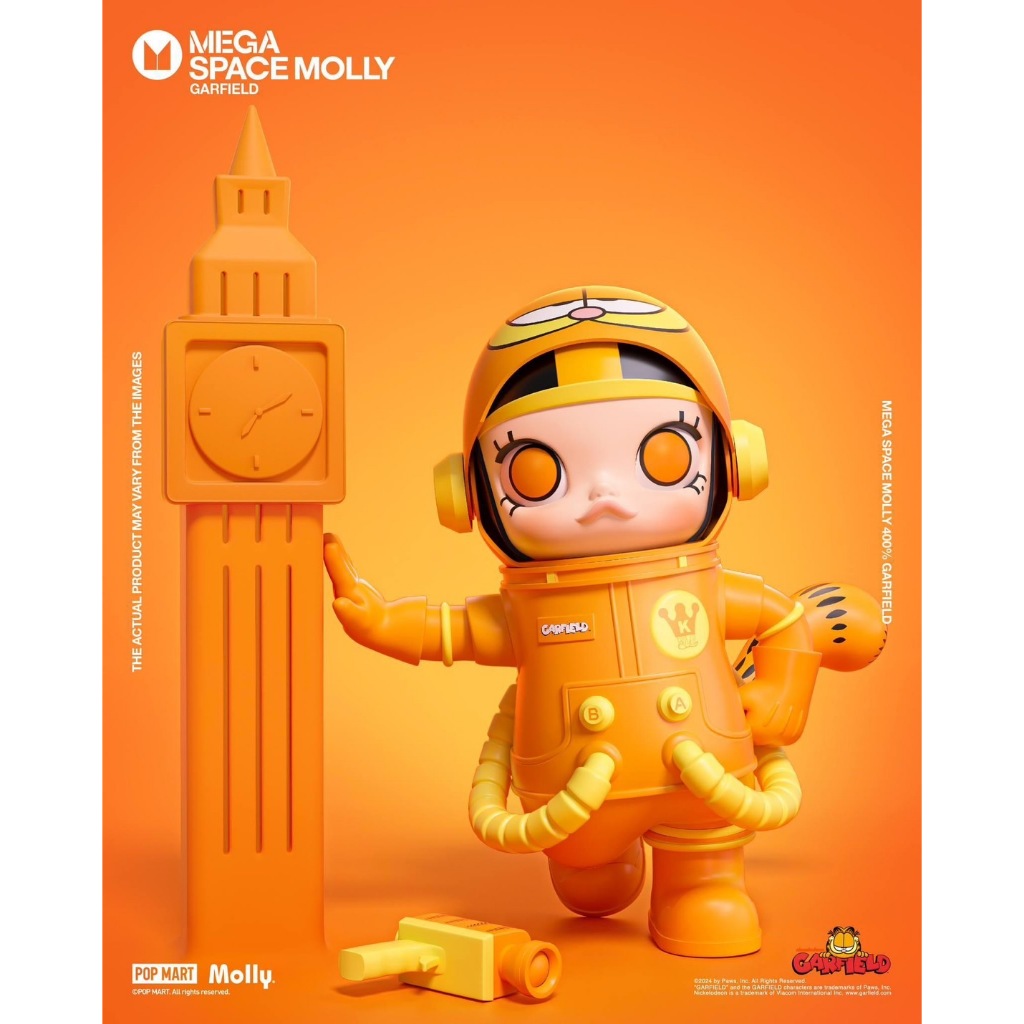 POPMART; Molly Mega Space Molly Garfield 400% ของแท้ 💯% [กล่องจุ่ม]