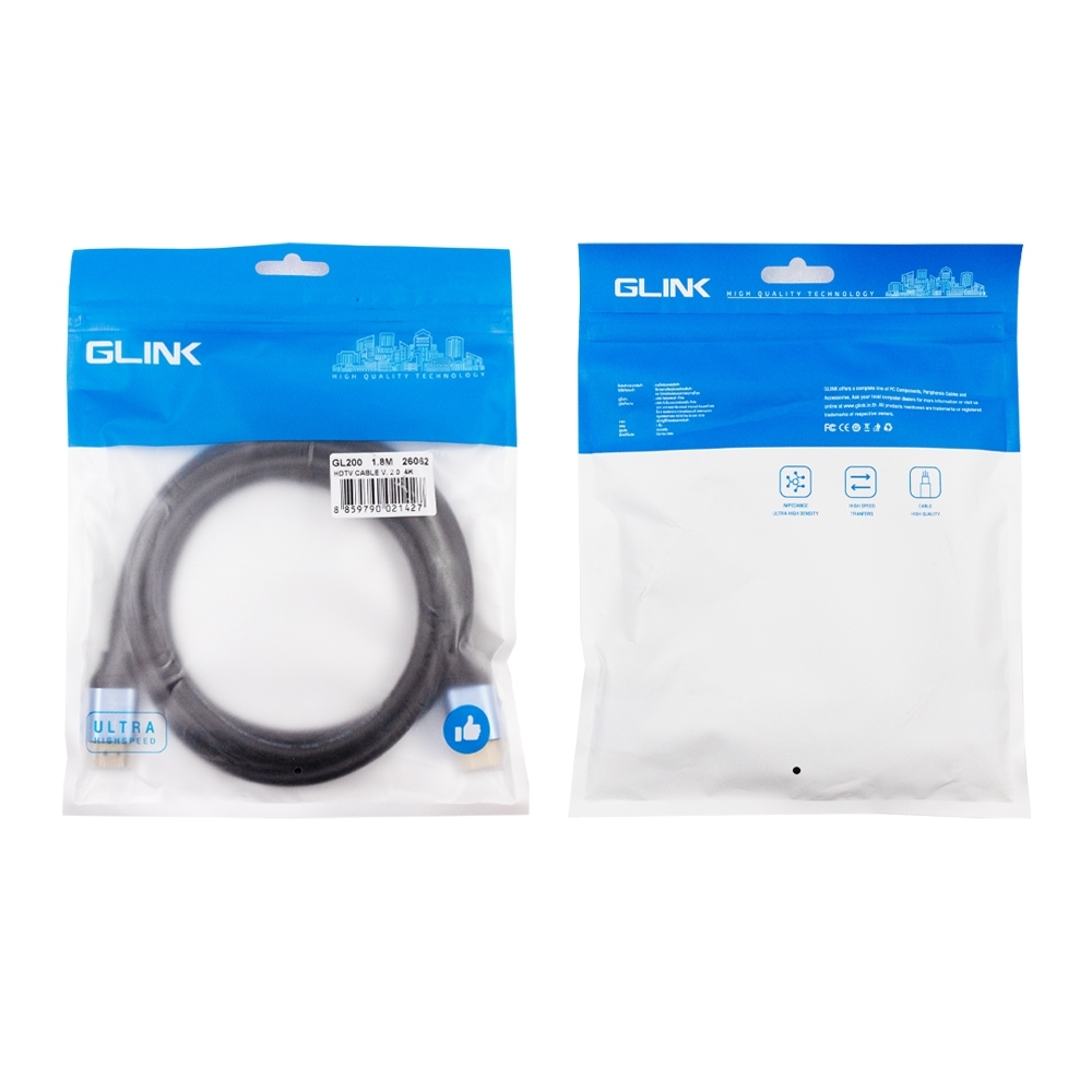 GLINK สาย HDMI 2.0 4K x 2K สายหนาอย่างดี ความยาวสาย 1.8m , 3m , 5m , 10m รุ่น GL200 - แบบเลือกซื้อ