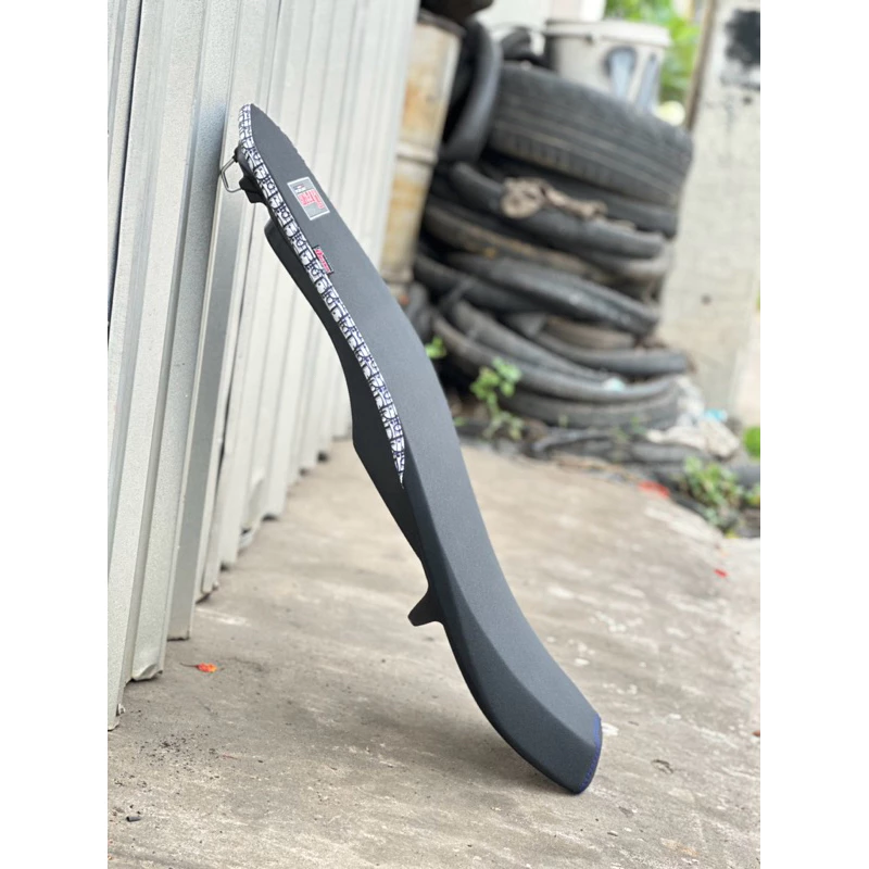 เบาะ Pcx 2018-2025 บางพิเศษ V.2 หนังดำขอบแฟชั่นดำด้ายน้ำเงิน สวยๆ