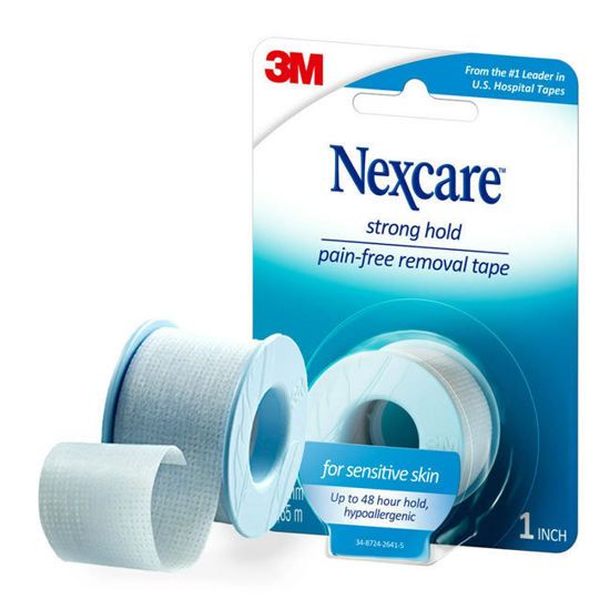 3M Nexcare Strong Hold Pain Free Removal Tape เทปแต่งแผล สำหรับผิวบอบบาง [1 ม้วน] ขนาด 1 นิ้ว x 144 