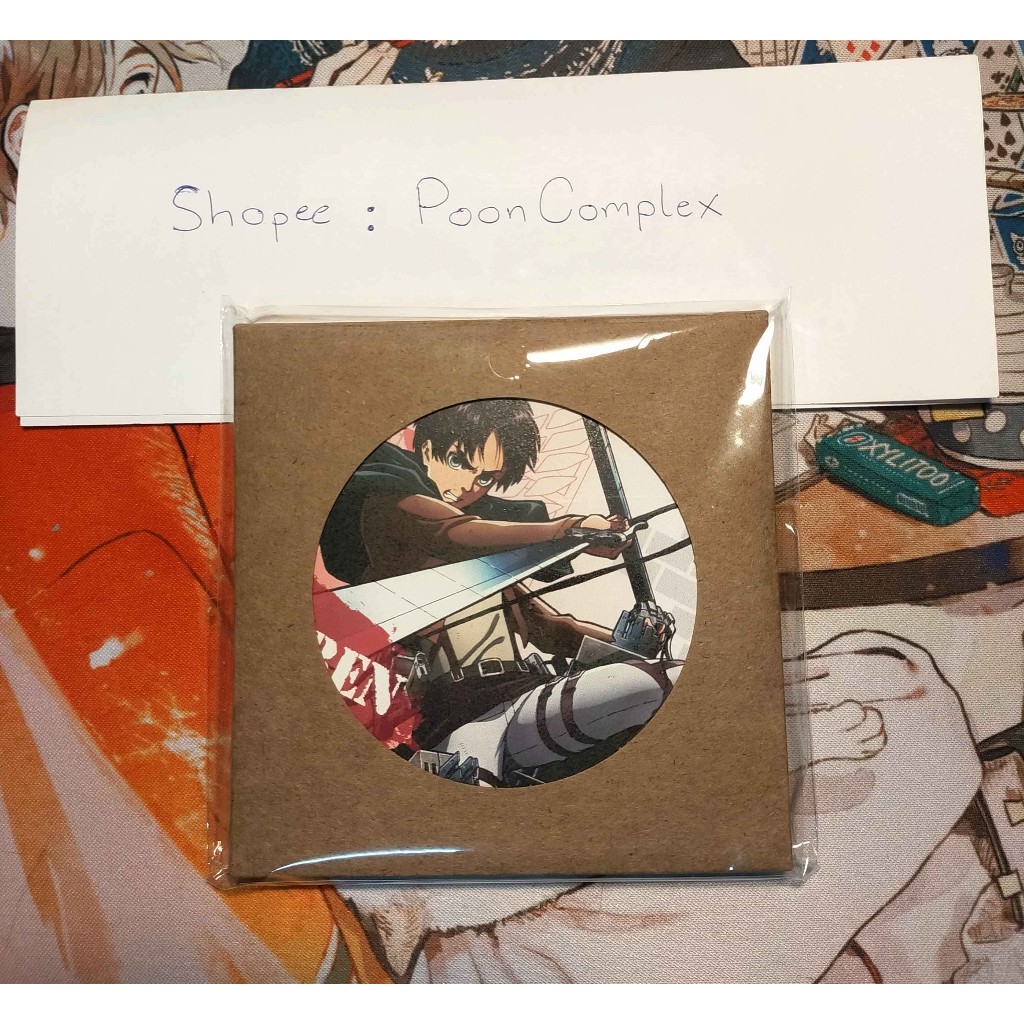 จานรองแก้ว แผ่นรองแก้วเซรามิค ลายเอเรน จาก Attack on Titan 10th Anniversary Official Pop-up store