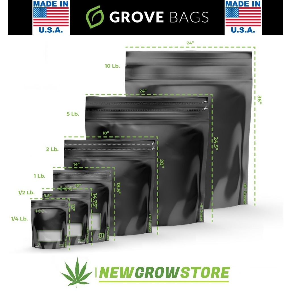 ถุงบ่มสมุนไพร Grove Bag ถุงบ่ม Organic Size L GroveBags 1 ปอนด์ 2 ปอนด์ 5 ปอนด์ Bags