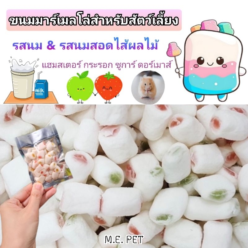 ขนมมาร์ชแมลโลว์แบบสอดไส้ สำหรับชูการ์ไกลเดอร์ และสัตว์เล็กอื่นๆ (มาชเมลโล่สอดใส้ )