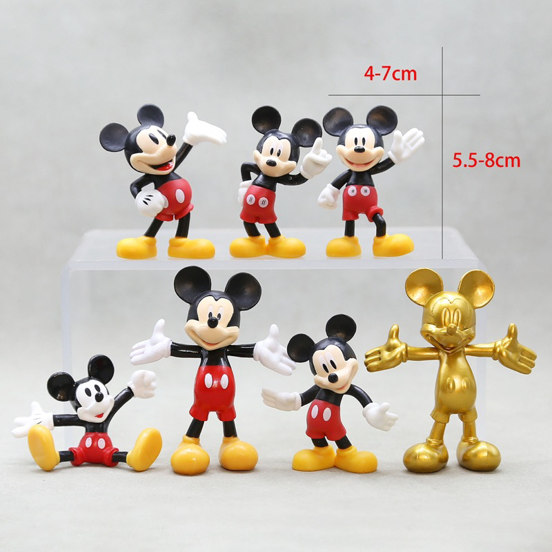 โมเดล กาชาปอง ฟิกเกอร์ อนิเมชั่นของสะสม ของขวัญ กล่องสุ่มตัวการ์ตูน : Micky Mouse มิกกี้เมาส์เซ็ต 7ตัว