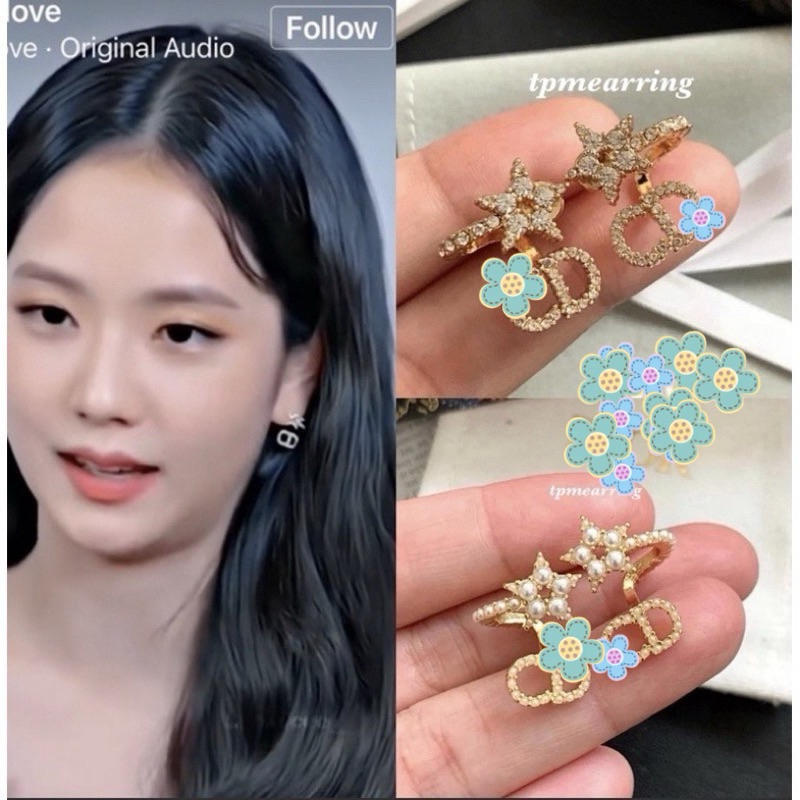ต่างหูดาว สายหวานสวย ก้านเงินแท้ มีให้เลือก 2 แบบ dd dp