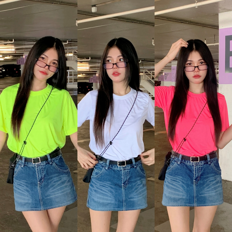 เสื้อยืดคอกลม ผ้าคอตตอน ยืดไม่ย้วย ผ้านิ่มใส่สบาย ไม่หดไม่ต้องรีด BASIC STYLE ใส่ได้ทั้งชายหญิง รุ่น เสื้อ Yuedyun