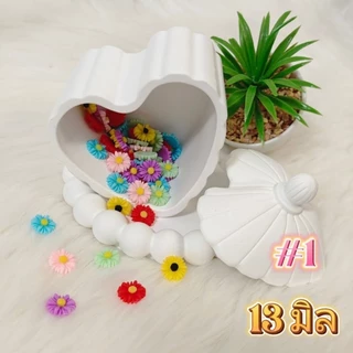 เรซิ่นดอกไม้ 50 ชิ้น ขนาด 8 - 13 มิล อุปกรณ์ตกแต่ง DIY