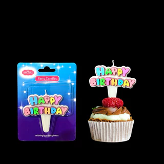 เทียนวันเกิด birthday candle พื้นน้ำตาลหลากสี (1 เเพ็คบรรจุ 10ชิ้น)