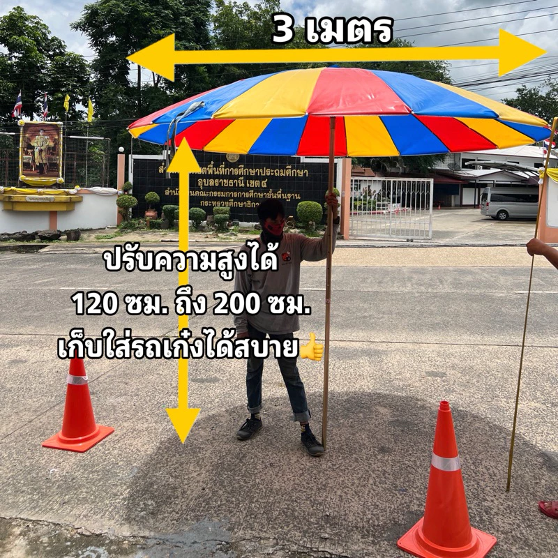 ร่มแม่ค้า ร่มขายของ ร่มตลาดนัด ขนาด 36,45,50,60 นิ้ว thumbnail 10