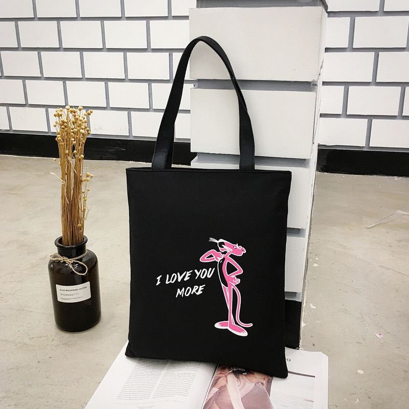 กระเป๋าสะพาย แมว ถุงผ้า มีซิป Tote Bag กระเป๋าผ้าสุดคิ้วท์ เนื้อผ้าดี สีสวย ลายสกรีน น่ารัก กระเป๋าผ้าดิบสีครีม มีลาย