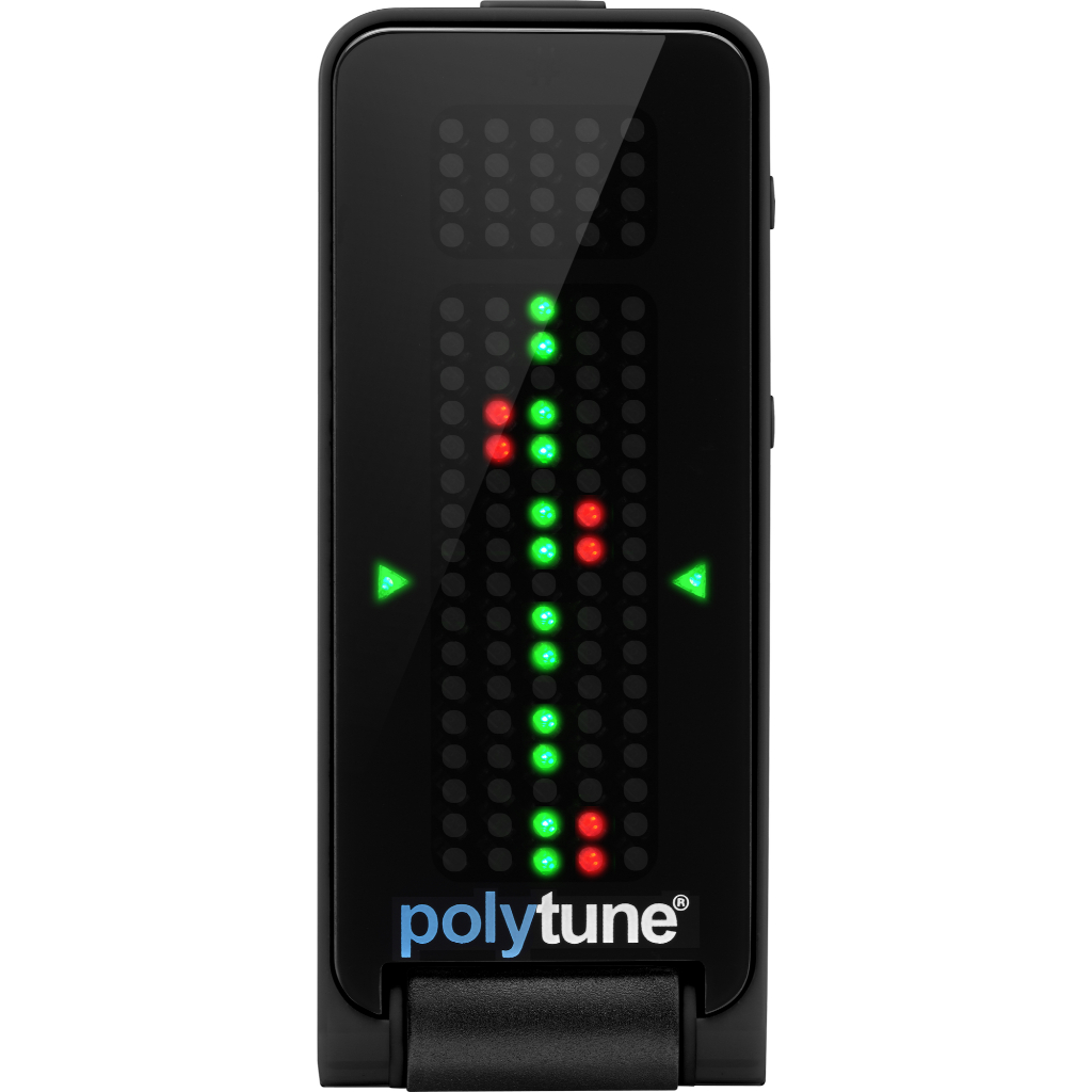 เครื่องตั้งสายแบบคลิป POLYTUNE CLIP BLACK TC ELETRONIC Lustrous Black Polyphonic Clip-On Tuner with True Strobe Tuning