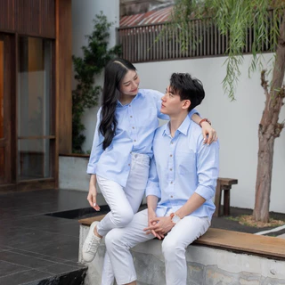 🌈 20 สี ชุดคู่รัก เสื้อคู่ (พร้อมส่ง) ไซต์ S-XXL เสื้อเชิ้ตแขนยาวคอปก