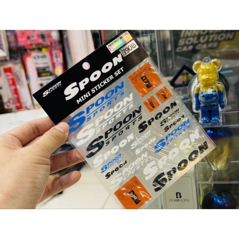 สติ๊กเกอร์ spoon sport แท้ญี่ปุ่น mini set ติดของแต่ง รางเบาะ กระจก พวงมาลัย sticker car สติกเกอ สติ