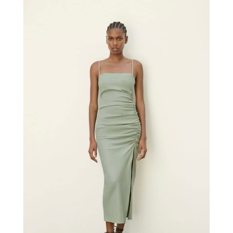 ZARA💯สวยฉ่ำจริง มาใหม่ล่าสุดน๊าา ZARA DRAPED MIDI DRESS