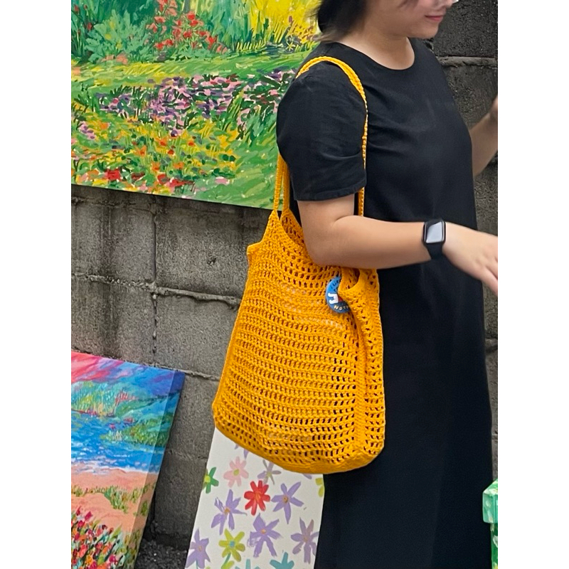 Saiijai : กระเป๋าถักสะพายไหล่(ใบใหญ่) เชือกฟอก