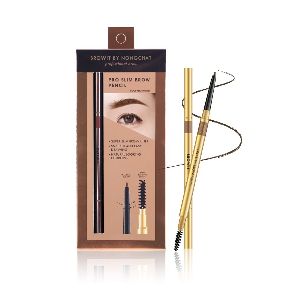 **มี 4 สีใหม่2026** Browit By Nongchat Pro Slim Brow Pencil ดินสอเขียนคิ้วน้องฉัตร