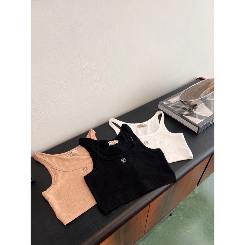 WAFFLE SPENDEX CROP TOP(พรีออเดอร์สีครีมค่ะ)